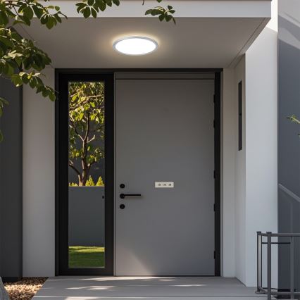 Brilagi - LED φωτιστικό οροφής μπάνιου ULTRA SLIM LED/12W/230V Ø 22,5 cm ασημένιο IP54