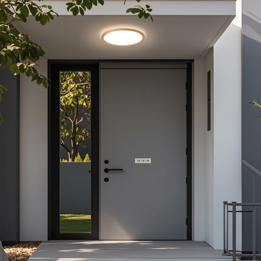 Brilagi - LED φωτιστικό οροφής μπάνιου ULTRA SLIM LED/18W/230V Ø 30 cm ροζ χρυσό IP54