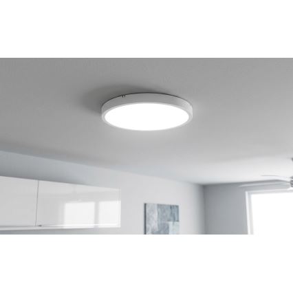 BRILAGI - Φωτιστικό οροφής μπάνιου LED με αισθητήρα ZENNA LED/24W/230V, διάμ. 35 cm, IP44, λευκό + τηλεχειριστήριο