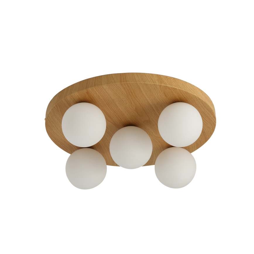 Brilagi - Φωτιστικό οροφής LUND WOOD 5xG9/9W/230V Ø 40 cm με ξύλινο φινίρισμα