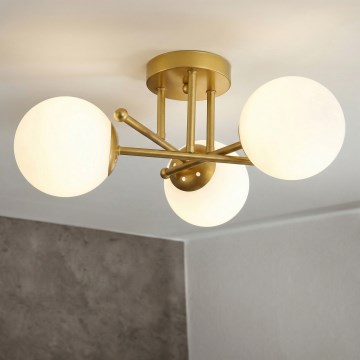 Brilagi - Φωτιστικό οροφής MALIVA 3xE14/15W/230V χρυσό/λευκό