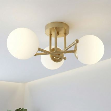 Brilagi - Φωτιστικό οροφής MALIVA 3xE14/15W/230V χρυσό/λευκό