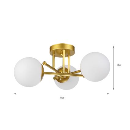 Brilagi - Φωτιστικό οροφής MALIVA 3xE14/15W/230V χρυσό/λευκό