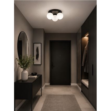 Brilagi - Φωτιστικό οροφής MILO 3xE27/60W/230V Ø 35 εκ. μαύρο