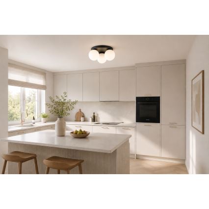 Brilagi - Φωτιστικό οροφής MILO 3xE27/60W/230V Ø 35 εκ. μαύρο