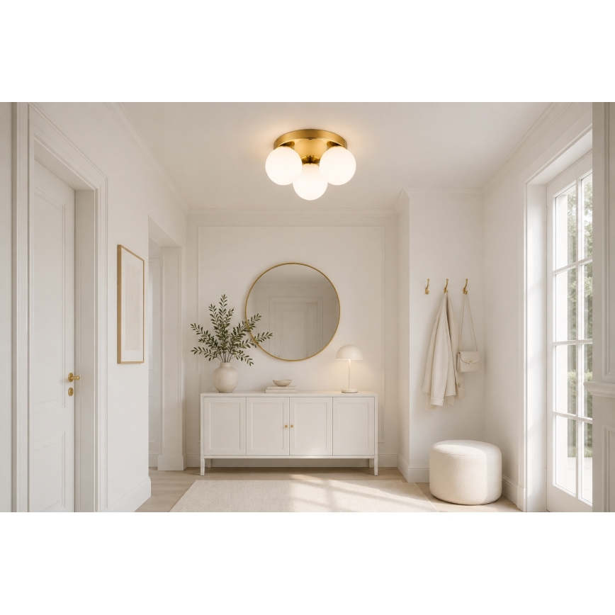 Brilagi - Φωτιστικό οροφής MILO 3xE27/60W/230V Ø 35 εκ. χρυσό