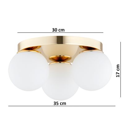 Brilagi - Φωτιστικό οροφής MILO 3xE27/60W/230V Ø 35 εκ. χρυσό