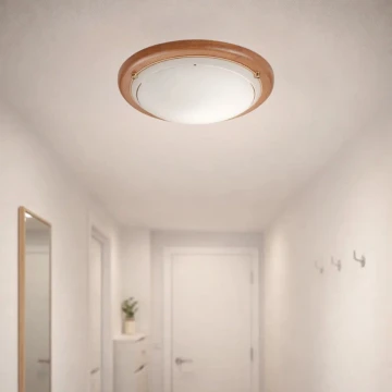 Brilagi - Φωτιστικό οροφής ORBIS 2xE27/60W/230V, διάμ. 38 cm, φινίρισμα πεύκου