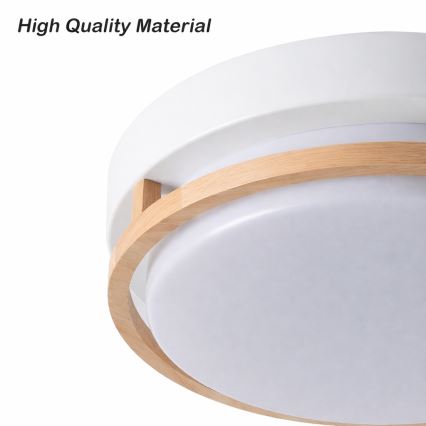 Brilagi - Φωτιστικό οροφής ORINO 2xE27/40W/230V Ø 27 cm λευκό/δρυς