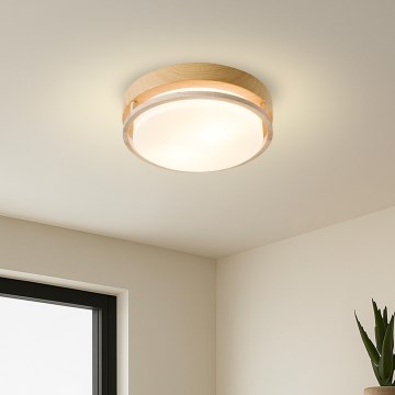 Brilagi - Φωτιστικό οροφής ORINO 2xE27/40W/230V Ø 27 cm σε όψη ξύλου/δρυός