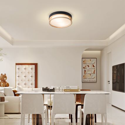 Brilagi - Φωτιστικό οροφής ORINO 2xE27/40W/230V Ø 27 cm μαύρο/δρυς