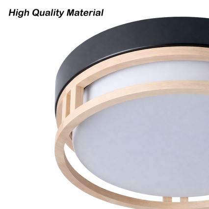 Brilagi - Φωτιστικό οροφής ORINO 2xE27/40W/230V Ø 27 cm μαύρο/δρυς