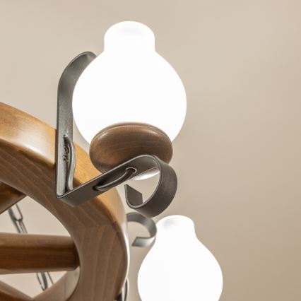 Brilagi - Φωτιστικό οροφής σε αλυσίδα ROATA 6xE14/40W/230V Ø 70 cm οξιά/καρυδιά