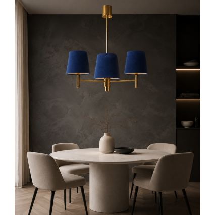 Brilagi - Φωτιστικό οροφής σε ράβδο MONTE 3xE27/60W/230V μπλε/χρυσό