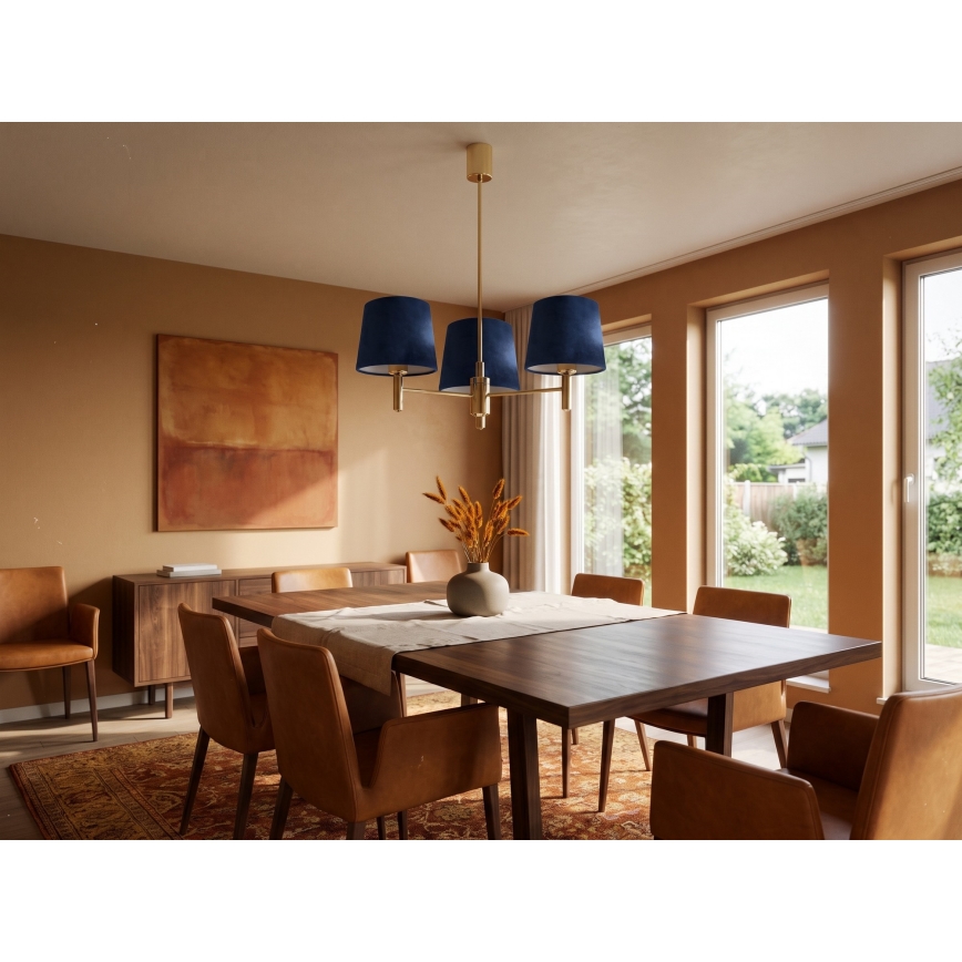 Brilagi - Φωτιστικό οροφής σε ράβδο MONTE 3xE27/60W/230V μπλε/χρυσό
