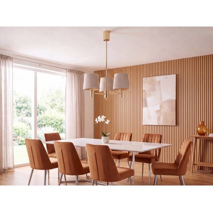Brilagi - Φωτιστικό οροφής σε ράβδο MONTE 3xE27/60W/230V μπεζ/χρυσό
