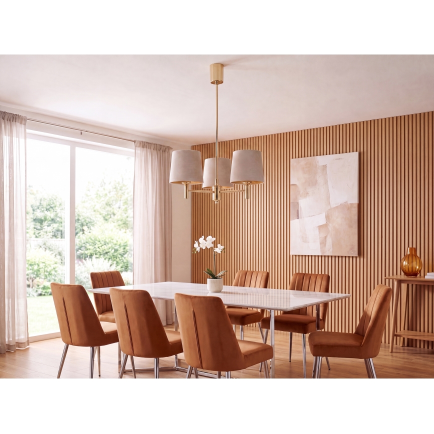 Brilagi - Φωτιστικό οροφής σε ράβδο MONTE 3xE27/60W/230V μπεζ/χρυσό