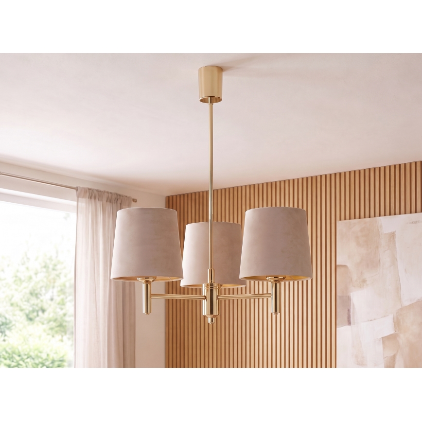 Brilagi - Φωτιστικό οροφής σε ράβδο MONTE 3xE27/60W/230V μπεζ/χρυσό