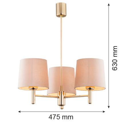 Brilagi - Φωτιστικό οροφής σε ράβδο MONTE 3xE27/60W/230V μπεζ/χρυσό