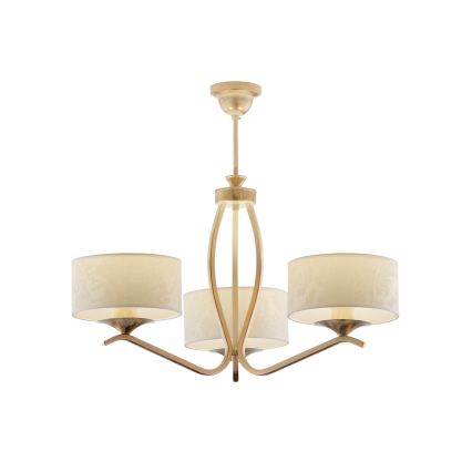 Brilagi - Φωτιστικό οροφής σε ράβδο SAPHIRE 3xE27/15W/230V Ø 66 cm εκρού/χρυσό/πατίνα