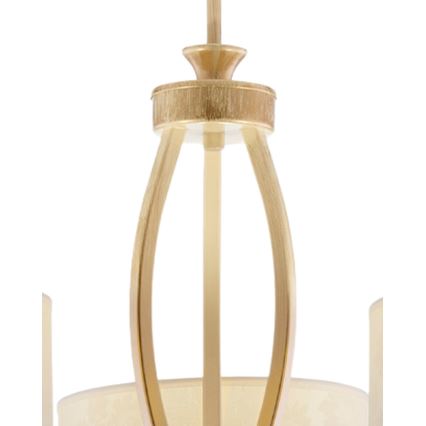 Brilagi - Φωτιστικό οροφής σε ράβδο SAPHIRE 3xE27/15W/230V Ø 66 cm εκρού/χρυσό/πατίνα