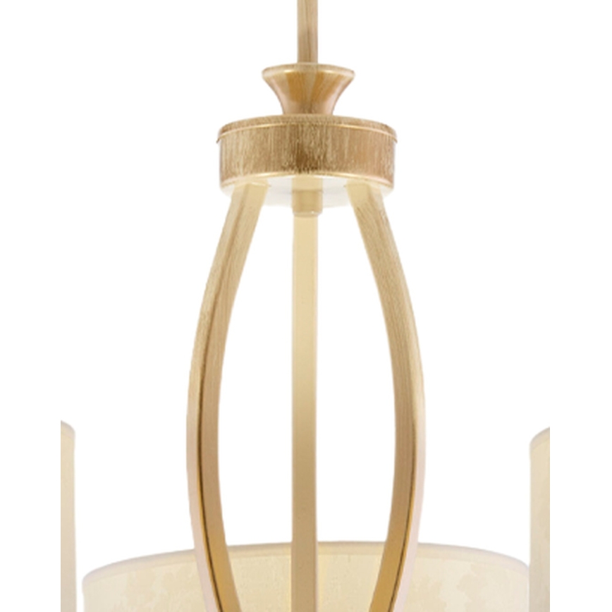 Brilagi - Φωτιστικό οροφής σε ράβδο SAPHIRE 3xE27/15W/230V Ø 66 cm εκρού/χρυσό/πατίνα