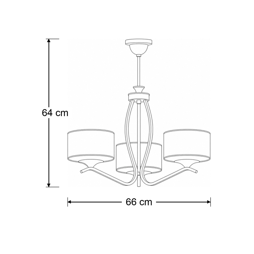 Brilagi - Φωτιστικό οροφής σε ράβδο SAPHIRE 3xE27/15W/230V Ø 66 cm εκρού/χρυσό/πατίνα