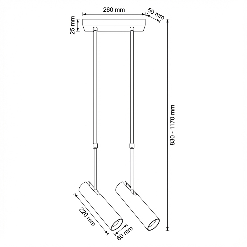 Brilagi - Φωτιστικό οροφής σε ράβδο SELE 2xGU10/30W/230V λευκό