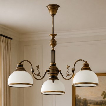 Brilagi - Φωτιστικό οροφής σε ράβδο TAURUS 3xE27/15W/230V, διάμ. 70 cm, μπρονζέ