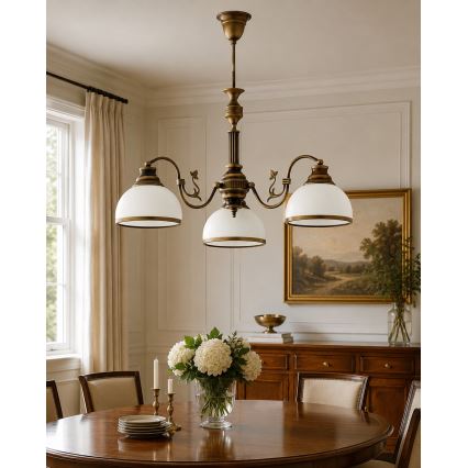 Brilagi - Φωτιστικό οροφής σε ράβδο TAURUS 3xE27/15W/230V, διάμ. 70 cm, μπρονζέ
