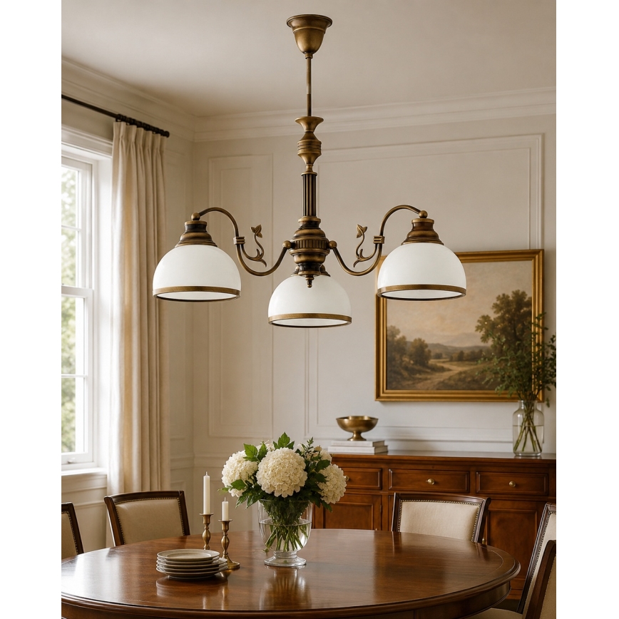 Brilagi - Φωτιστικό οροφής σε ράβδο TAURUS 3xE27/15W/230V, διάμ. 70 cm, μπρονζέ