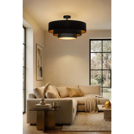 Brilagi - Φωτιστικό οροφής (πλαφονιέρα) LUNETA 3xE27/60W/230V Ø 80 cm μαύρο/χρυσό