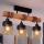 Brilagi - Φωτιστικό οροφής (πλαφονιέρα) WOOD GLASS 3xE27/60W/230V πεύκο/μαύρο/καπνιστό καφέ
