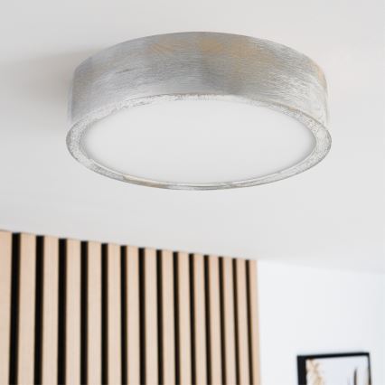 Brilagi - Φωτιστικό οροφής PINO 1xE27/15W/230V πεύκο/ασημί Ø 27,5 cm