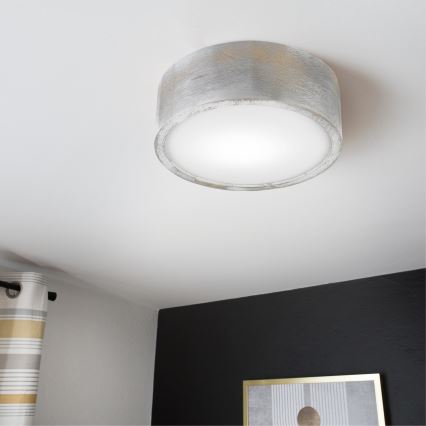 Brilagi - Φωτιστικό οροφής PINO 1xE27/15W/230V πεύκο/ασημί Ø 27,5 cm