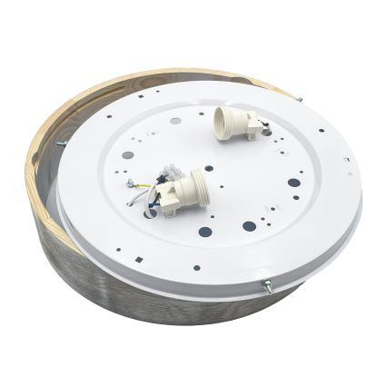 Brilagi - Φωτιστικό οροφής PINO 2xE27/15W/230V πεύκο/ασημί διάμ. 37,5 εκ.
