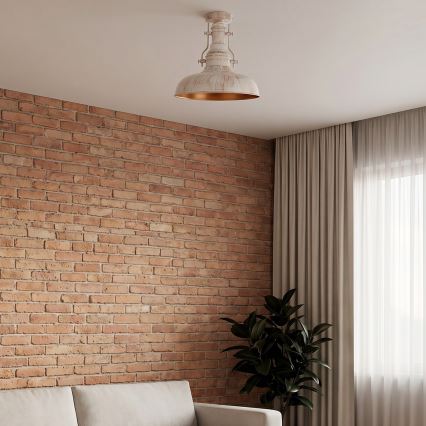 Brilagi - Φωτιστικό οροφής PYRONIC 1xE27/40W/230V Ø 32 cm εκρού με πατίνα