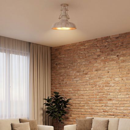 Brilagi - Φωτιστικό οροφής PYRONIC 1xE27/40W/230V Ø 32 cm εκρού με πατίνα