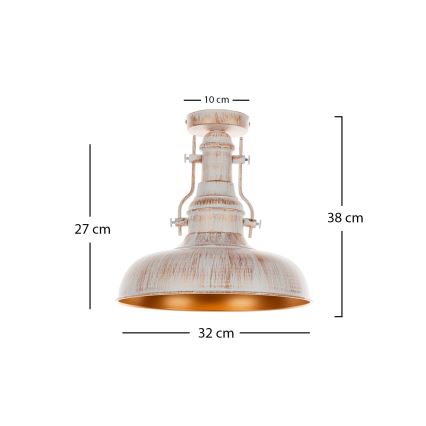 Brilagi - Φωτιστικό οροφής PYRONIC 1xE27/40W/230V Ø 32 cm εκρού με πατίνα