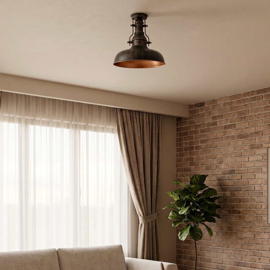 Brilagi - Φωτιστικό οροφής PYRONIC 1xE27/40W/230V διάμ. 32 cm μπρούτζινο/πατίνα