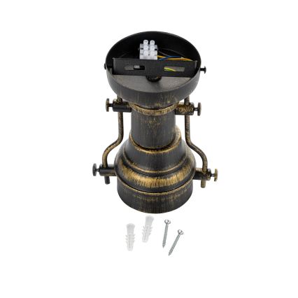 Brilagi - Φωτιστικό οροφής PYRONIC 1xE27/40W/230V διάμ. 32 cm μπρούτζινο/πατίνα