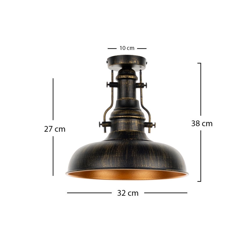 Brilagi - Φωτιστικό οροφής PYRONIC 1xE27/40W/230V διάμ. 32 cm μπρούτζινο/πατίνα