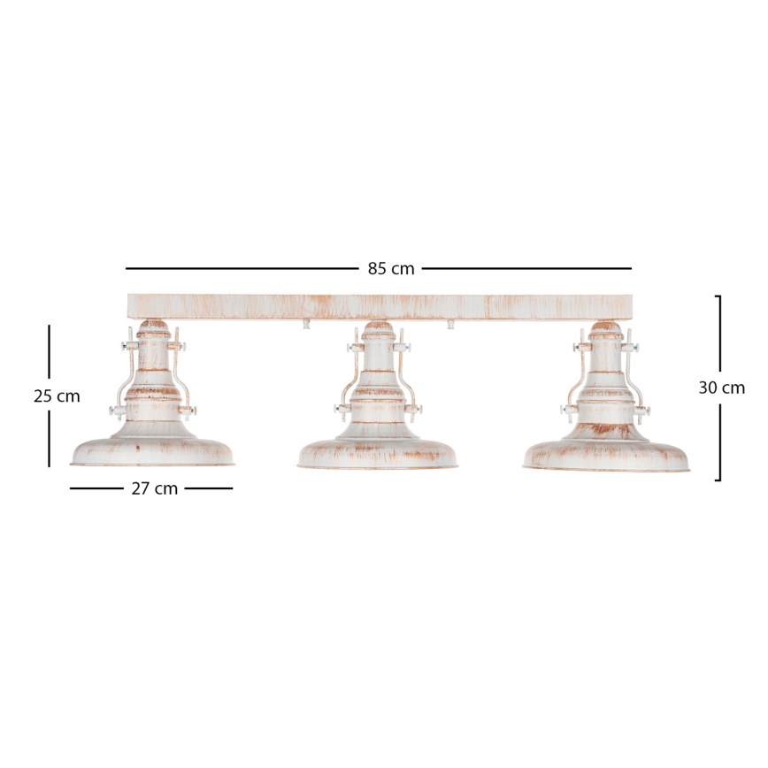Brilagi - Φωτιστικό οροφής PYRONIC 3xE27/40W/230V κρεμ/πατίνα
