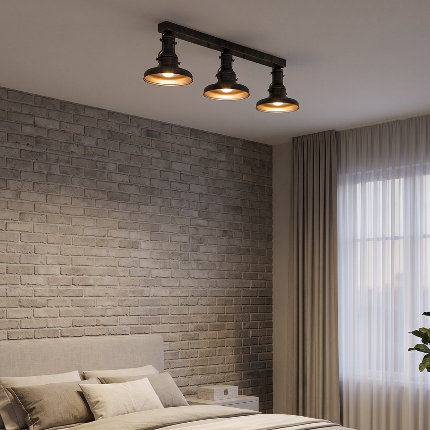 Brilagi - Φωτιστικό οροφής PYRONIC 3xE27/40W/230V μπρονζέ/πατίνα