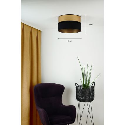 Brilagi - Φωτιστικό οροφής ROYAL 1xE27/15W/230V διάμετρος 40 cm μαύρο/χρυσό