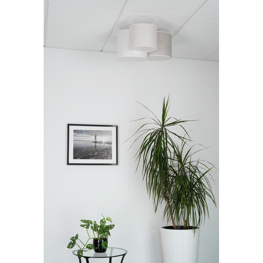 Brilagi - Φωτιστικό οροφής SNAKE 3xE27/15W/230V 50x57 cm γκρι/κρεμ