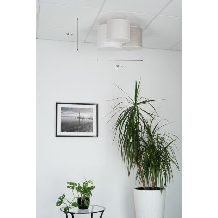 Brilagi - Φωτιστικό οροφής SNAKE 3xE27/15W/230V 50x57 cm γκρι/κρεμ