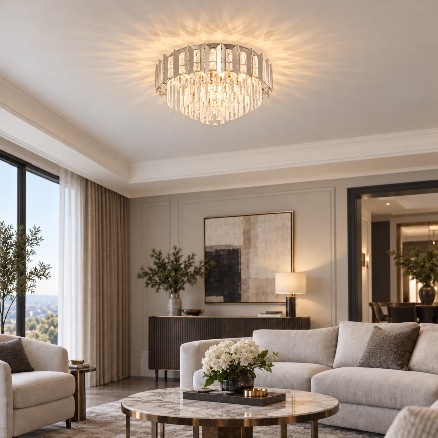 BRILAGI - Φωτιστικό οροφής SPECTRA 5xE14/40W/230V διάμ. 48 cm γυαλιστερό χρώμιο