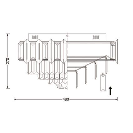 Brilagi - Φωτιστικό οροφής SPECTRA 5xE14/40W/230V διάμ. 48 cm γυαλιστερό χρώμιο