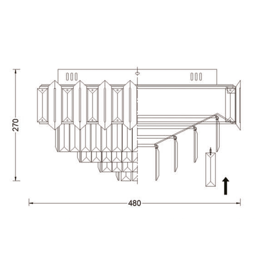 Brilagi - Φωτιστικό οροφής SPECTRA 5xE14/40W/230V διάμ. 48 cm γυαλιστερό χρώμιο
